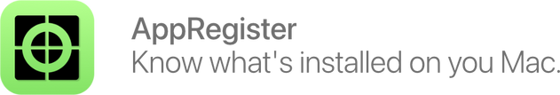 AppRegister weblink Image: AppRegister. Know what's installed on your Mac.